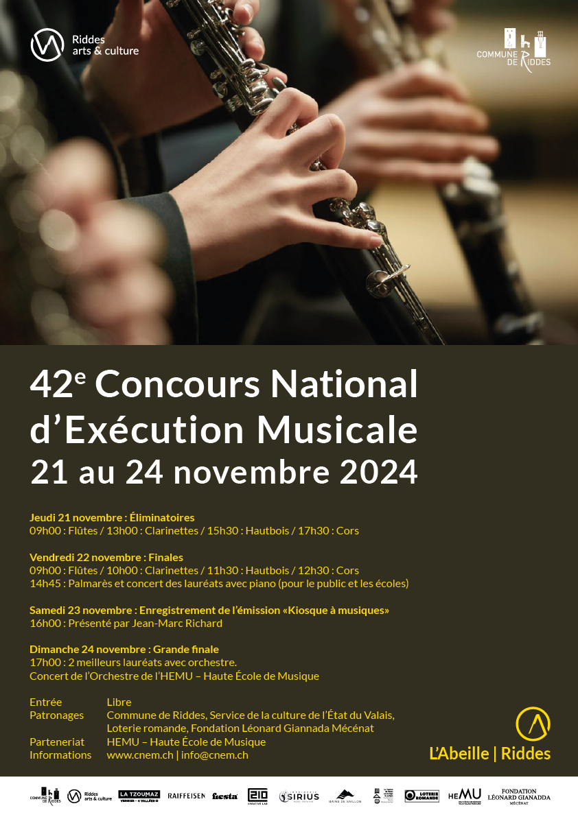 Concours de Riddes 2024 - Grande Finale avec concert de l'Orchestre de l'HEMU